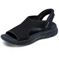 SKECHERS Summits-Sweetly Evolved Sport-Sandalen für Damen, Schwarz/Schwarz, 37 EU - 37 EU