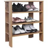 Ricoo Schuhregal 3 Ebenen 1-tlg. 40 x 30 x 100 cm Beige