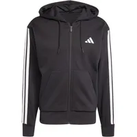 Adidas Essentials 3-Streifen Fleece Reißverschlusspullover Black / White 3XL