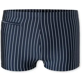 SCHIESSER Badeshorts "Nautical Casual", Herren, Gr. 6, N-Gr, blau (801, admiral), Gewirkt, Baumwolle, Elasthan, gestreift, Badehosen Badeshorts, Innenslip, kleine Tasche mit RV, gestreift
