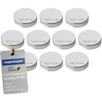 Magnetoplan Ergo-Magnete, medium, silber, Pack a 10 Stück