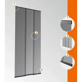 WINDHAGER Insektenschutz Plus Lamellentür Easy 95 x 220 cm Schwarz