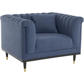 Home Affaire Cocktailsessel HOME AFFAIRE "Chamby New Sessel", blau, B:100cm H:71,5cm T:85cm, Bouclé (100% Polyester), Sessel, Cocktailsessel, im Bouclé-Strukturbezug mit Steppung im Lehnenbereich
