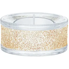 Swarovski Shimmer Teelicht aus Kristallen in der Farbe Gold, Maße: 3,15cm x 6,7cm x 6,7cm, 5428724