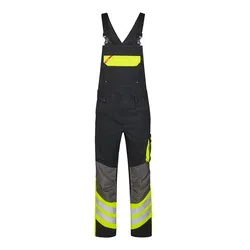 Latzhose "3870-217" cargo - 98 - schwarz/gelb