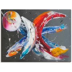 Leinwandbild ARTLAND "Familie", blau (farbe bild(er): blau), B:80cm H:60cm, Canvas, Leinwand, Bilder, auf Keilrahmen gespannt