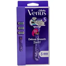 Gillette Deluxe Smooth Swirl Rasierer + 3 Rasierklingen