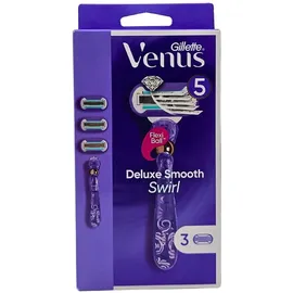 Gillette Deluxe Smooth Swirl Rasierer + 3 Rasierklingen