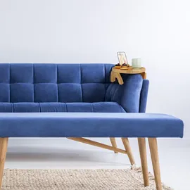 Relaxdays Sofatablett Armlehne, Bambus, Armlehnentisch mit Handyhalterung, BxT: 25 x 30 cm, Sofaablage Getränke, Natur