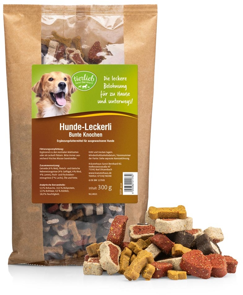 tierlieb Hunde-Leckerli Bunte Knochen - 300 g