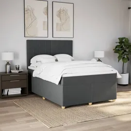 vidaXL Boxspringbett 140 x 200 cm Dunkelgrau