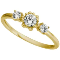 FIRETTI Fingerring Schmuck Geschenk Gold 333 Damenring Goldring Blume, mit Zirkonia (synth) gelb|goldfarben 18