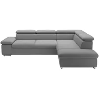 Cantus Ecksofa, Grau, Textil, 5-Sitzer, Ottomane rechts, L-Form, 274x228 cm, Made in EU, Rücken echt, Wohnzimmer, Sofas & Couches, Wohnlandschaften, Ecksofas