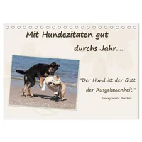 Calvendo Mit Hundezitaten gut durchs Jahr (Tischkalender 2026 DIN