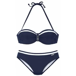 LASCANA Bügel-Bandeau-Bikini Damen Blau 38 Cup E