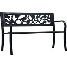 furnicato Gartenbank 125 cm Schwarz