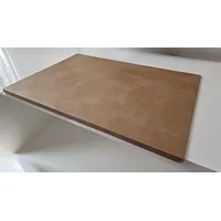 Gewinkelte Schreibtischunterlage mit Kantenschutz Nubuk Leder 70 x 47 Beige