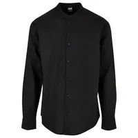URBAN CLASSICS Stand Up Collar Langarmhemd - Black -