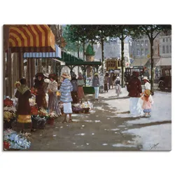 Artland Leinwandbild »Vor dem Blumengeschäft«, Gruppen & Familien, (1 St.), auf Keilrahmen gespannt Artland Farbe Bild(er): grau