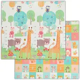 Relaxdays Spielmatte Kinderteppich 195 x 175 cm Mehrfarbig