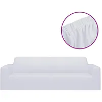 vidaXL Stretch Sofahusse 3-Sitzer Weiß Polyester-Jersey