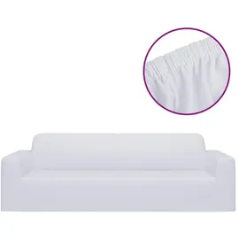 vidaXL Stretch Sofahusse 3-Sitzer Weiß Polyester-Jersey