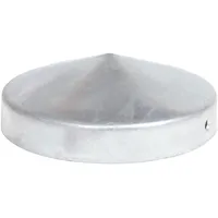 2x PFOSTENKAPPE RUND STAHL FEUERVERZINKT 141 MM DURCHMESSER (2)