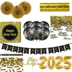 Silvester Party Deko Set 2025 XL fold schwarz Dekoration