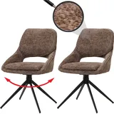 Mendler Esszimmerstuhl HWC-N73 Stoff braun 2er Set