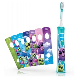 Philips Elektrische Kinderzahnbürste HX6322/04 Sonicare for Kids – Elektrische Zahnbürste – weiß/blau blau|weiß