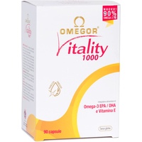 OMEGOR Vitality 1000 – Nahrungsergänzungsmittel mit 1000 mg Omega 3 – Vitamin E – Für Ihr Herz und Ihr Gehirn – 90% Omega-3-Konzentration – 5-Sterne-IFOS-zertifiziert – 90 Kapseln