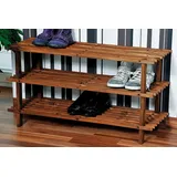 KESPER Schuhregal 3 stöckig Tannenholz dunkel 89 x 30 x 90 cm braun