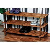 KESPER Schuhregal 3 stöckig Tannenholz dunkel 89 x 30 x 90 cm braun