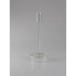 Kerzenständer AM DESIGN "aus klarem Glas", transparent (klar), B:8cm H:20cm, Glas, Kerzenhalter, zeitlos und vielseitig einsetzbar