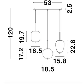 Nova Luce Lato 3-flg. E14 40 cm gold, opal