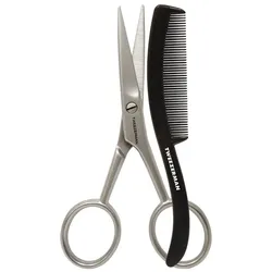 Tweezerman Moustache Scissors & Comb - Bartschere & Bartkamm Herrenpflegezubehör   Herren