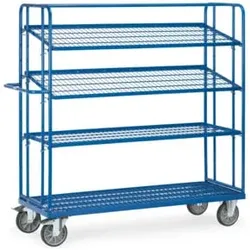 fetra Etagenwagen 4496 mit 4 Böden - Tragkraft 500kg TPE-Reifen