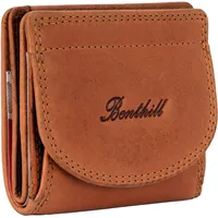 Benthill Kleine Geldbörse Echt Leder RFID | Wiener Schachtel Echtleder Damen & Herren | Minibörse Mini Portemonnaie inkl. Geschenkbox, Farbe:Braun