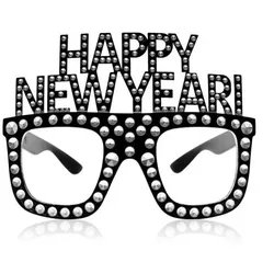 Partybrille Happy New Year - schwarz