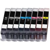 Druckfuxx 8 Drucker Patronen für Canon CLI-65 PIXMA PRO 200 Tintenpatronen Multipack Set