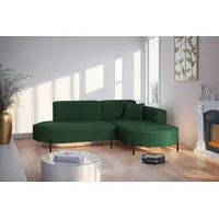 Fun Möbel Ecksofa Stoff 2-Sitzer Dunkelgrün