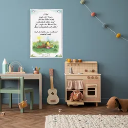 Leinwandbild LUCKYLINDE "Der kleine Tiger und der kleine Bär - JANOSCH Zitat", bunt (farbe bild(er): bunt), B:60cm H:90cm T:2cm, Canvas, Holzrahmen, Bilder, Exklusive JANOSCH Kindermotive