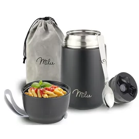 MILU Lunchbox-Set (9-tlg.) - 650 ml - schwarz