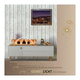 Weigla - Figurenset 8 TLG. original Erzgebirge I Motiv Seiffen weiß/braun I Figurenset für Dekosockel I detailreiche Holzkunst I Weihnachtsdeko mit Seiffener Kirche, Häuschen, Bäumen & Bogen