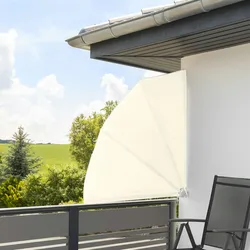 TECTAKE Balkonfächer klappbar mit Wandhalterung 140x7,5x140cm