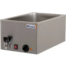 Bain Marie - AMITEK BM121R - 230 V - 1000W Leistung - 1 Becken mit Wasserhahn