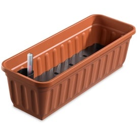 Alpfa Blumenkasten mit Wasserspeicher Balkonkasten 60cm - 100cm 60 cm terracotta