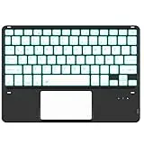 CACOE Bluetooth Tastatur mit Touchpad, [QWERTZ] Kabellose mit 7 Farben Beleuchtete Bluetooth kompatibel mit Samsung/Xiaomi/Lenovo Tablet, Windows, 10 Zoll, Schwarz