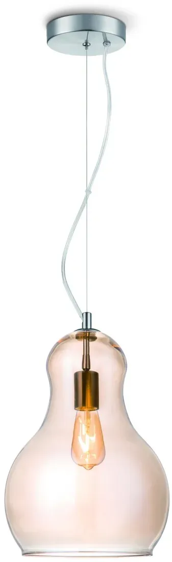 Pendellampe BELLO - 30cm amber Glas - E27 - 45cm hoch - 100cm Kabel
