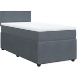 vidaXL Boxspringbett mit Matratze Dunkelgrau 90x200 cm Samt - Grau